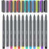 ARTEZA Micro-Line Ink Pens, Set of 12 Colorful Size 01 (0.25-mm) Fineliners, Archival Ink, Quick-Dry and Smear-Proof, Art Supplies for Artists, Illustrators, and Fine Media Artists(12 Colorful)