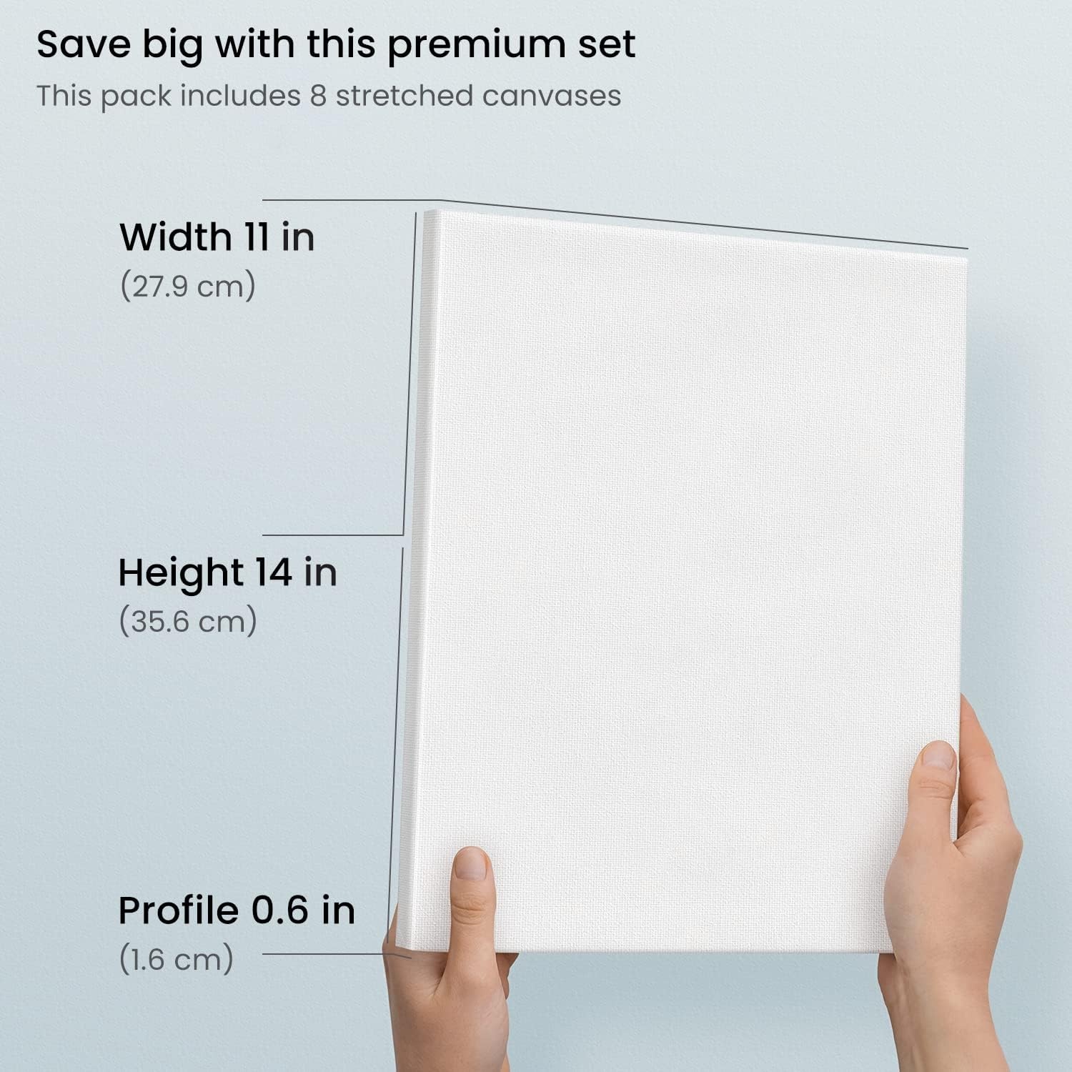 image:imageArteza Paint Canvases for Painting Pack of 12 8 x 10 Inches Blank White Stretched Canvas Bulk 100 Cotton 123 oz GessoPrimed Art Supplies for Adults and Teens Acrylic Pouring and Oil PaintingWhite Classic