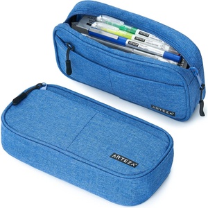 ARTEZA Pencil Case, Blue Pencil Pouch with Zipper Closure, Supplies for Learners and Teachers(Blue)